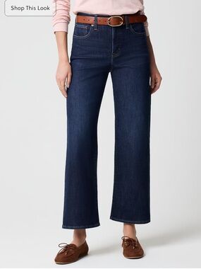 j. crew wide-leg cropped jean in all-day stretch